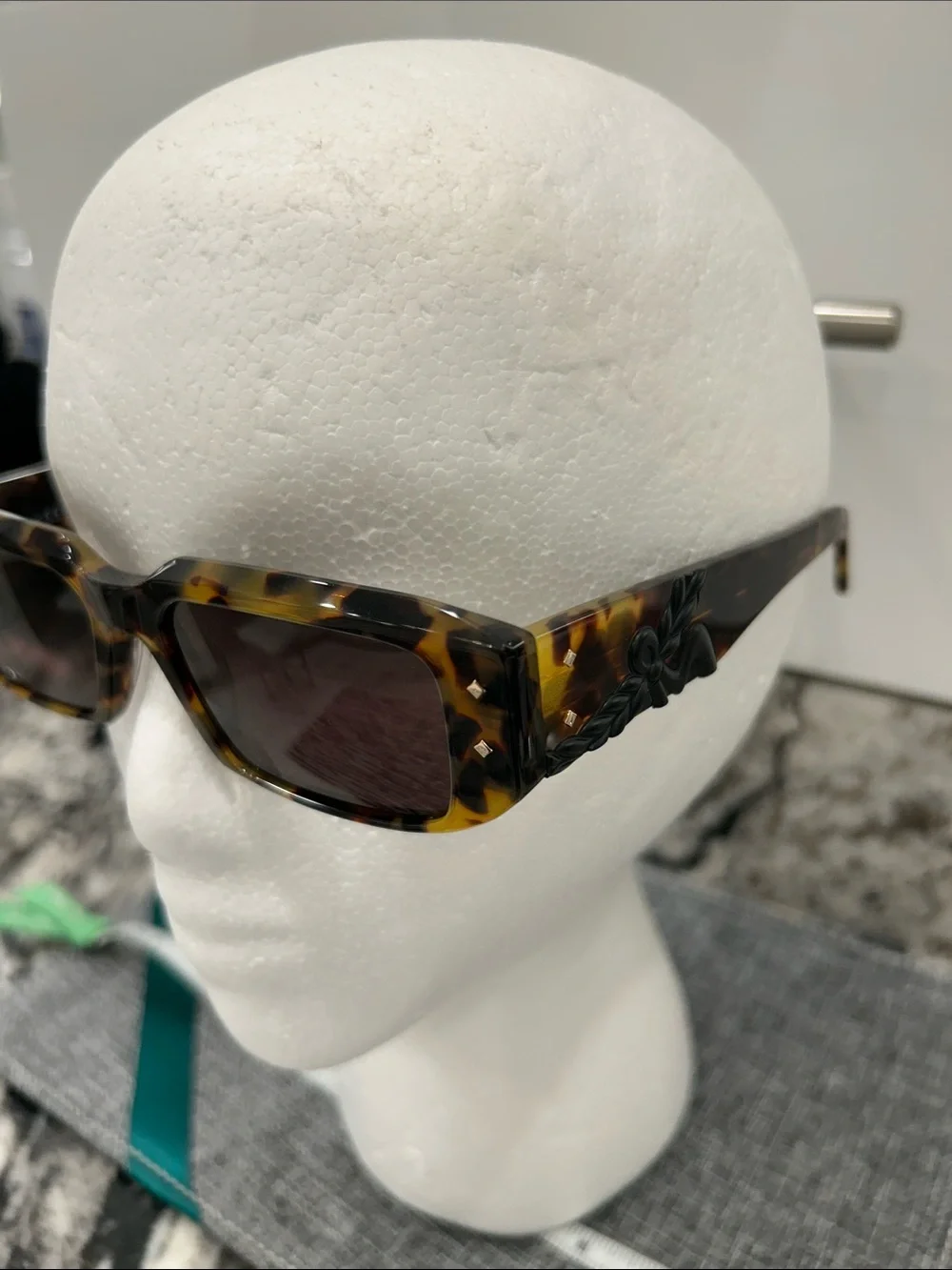 MCM Tortoiseshell Rectangular Sunglasses with Brown Lenses